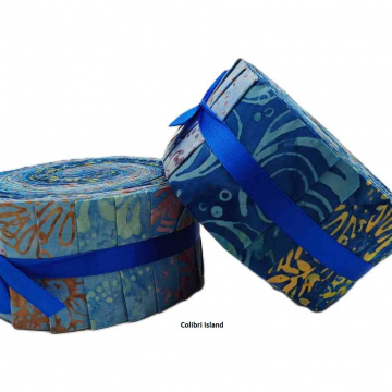 2,5" Colibri Island Batik Fabric rolls 