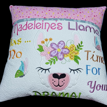 Llama drama reading pillow with pocket 