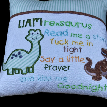 T-rexsaurus reading pillow with pocket 